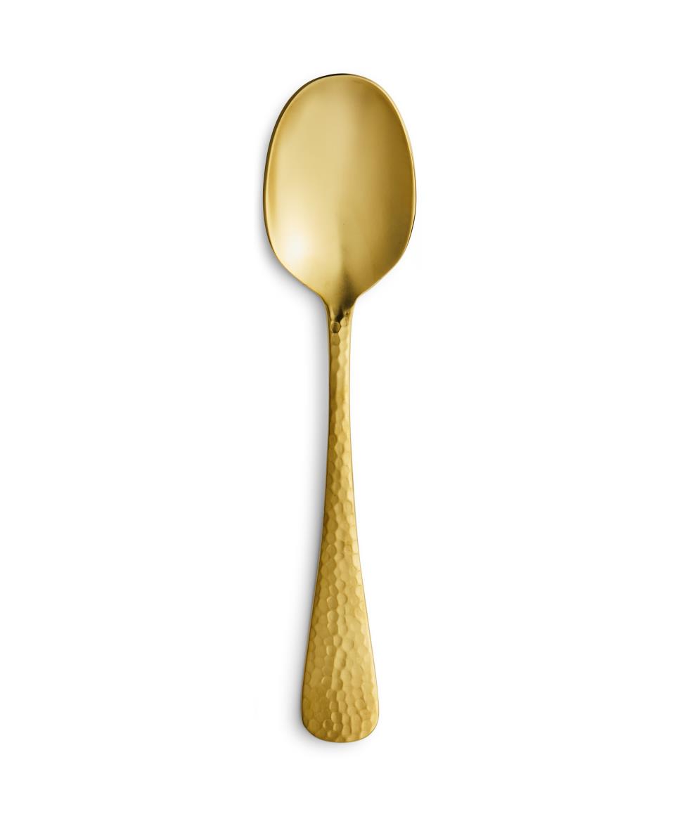 Brushed Gold Hammered Soup Spoon