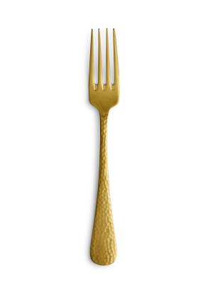 Brushed Gold Hammered Salad Fork