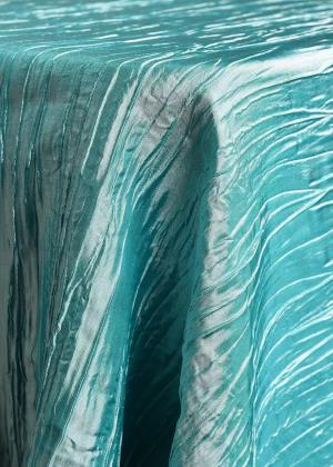 Aqua Crinkle Taffeta Table Linen