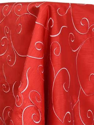 Bright Red Swirl Table Linen