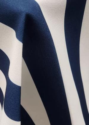 Navy Modern Stripe Table Linen