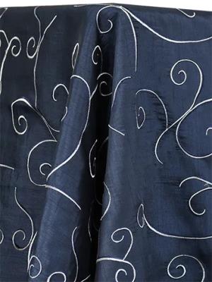Navy Blue Swirl Table Linen
