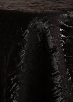 Satin Black Crushed Iridescent Table Linen