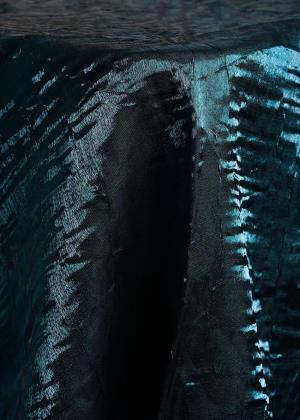 Satin Teal Crushed Iridescent Table Linen