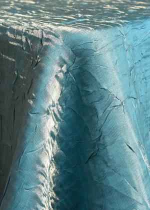 Satin Turquoise Crushed Iridescent Table Linen