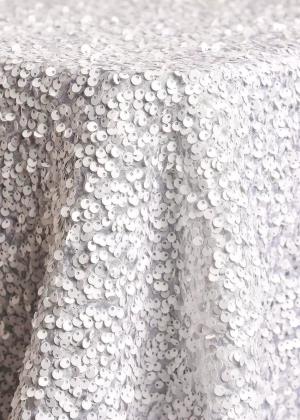 White Taffeta Sequins Table Linen